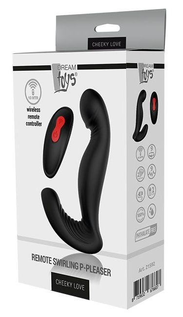 Черный вибромассажер простаты SWIRLING P-PLEASER - Dream Toys - в Туле купить с доставкой