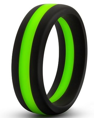 Черно-зеленое эрекционное кольцо Silicone Go Pro Cock Ring - Blush Novelties - в Туле купить с доставкой