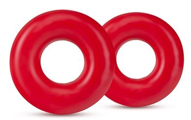 Набор из 2 красных эрекционных колец DONUT RINGS OVERSIZED - Blush Novelties - в Туле купить с доставкой