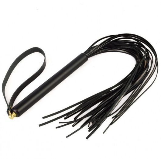 Черная лаковая плеть MIX с ремешком - 47 см. - Sitabella - купить с доставкой в Туле