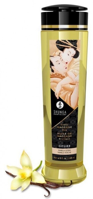 Массажное масло с ароматом ванили Desire - 240 мл. - Shunga - купить с доставкой в Туле