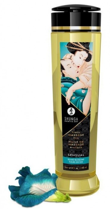 Массажное масло Sensual с цветочным ароматом - 240 мл. - Shunga - купить с доставкой в Туле