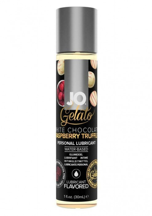 Лубрикант с ароматом трюфелей из белого шоколада и малины JO GELATO WHITE CHOCOLATE RASPBERRY TRUFFLE - 30 мл. - System JO - купить с доставкой в Туле