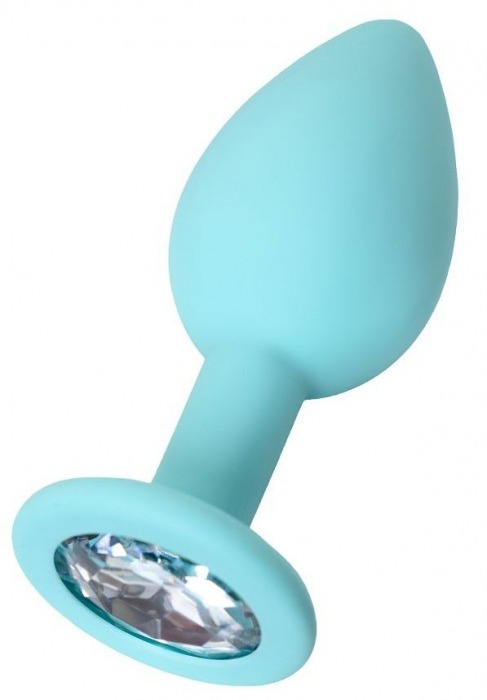 Мятная анальная пробка с прозрачным кристаллом Brilliant - 7 см. - ToyFa - купить с доставкой в Туле