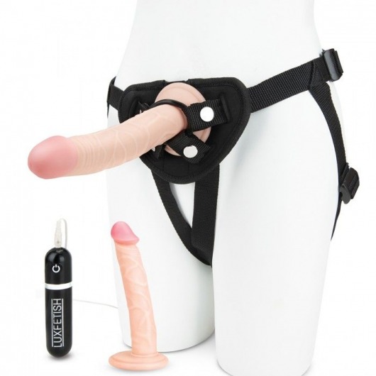 Регулируемые трусики с 2 насадками - 16 и 15 см. - Lux Fetish - купить с доставкой в Туле