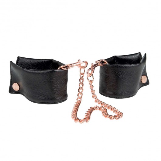 Черные мягкие наручники Entice French Cuffs с цепью - California Exotic Novelties - купить с доставкой в Туле