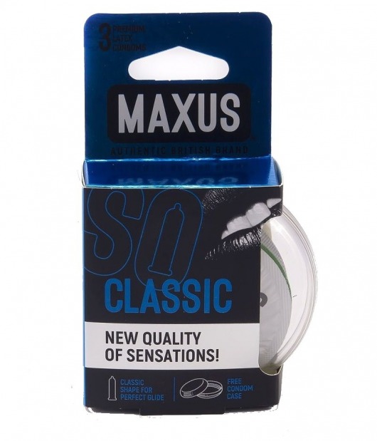 Классические презервативы в пластиковом кейсе MAXUS Classic - 3 шт. - Maxus - купить с доставкой в Туле