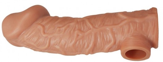 Телесная насадка на фаллос с отверстием для мошонки EXTREME SLEEVE - 17,6 см. - KOKOS - в Туле купить с доставкой