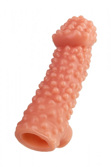 Телесная насадка на фаллос с отверстием для мошонки - 15,6 см. - KOKOS - в Туле купить с доставкой