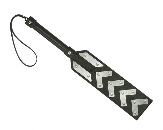 Черная шлепалка с имитирующими металл вставками - Sitabella - купить с доставкой в Туле