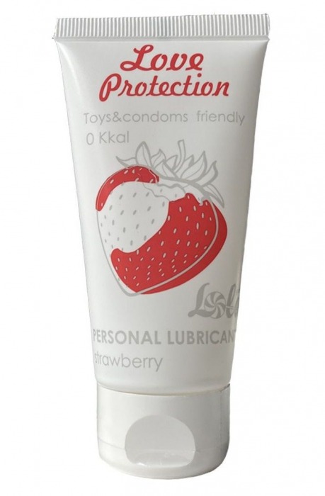 Лубрикант на водной основе с ароматом малины Love Protection Strawberry - 50 мл. - Lola Games - купить с доставкой в Туле