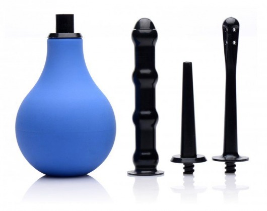 Анальный душ с 3 насадками Premium One-way Valve Anal Douche Set - XR Brands - купить с доставкой в Туле