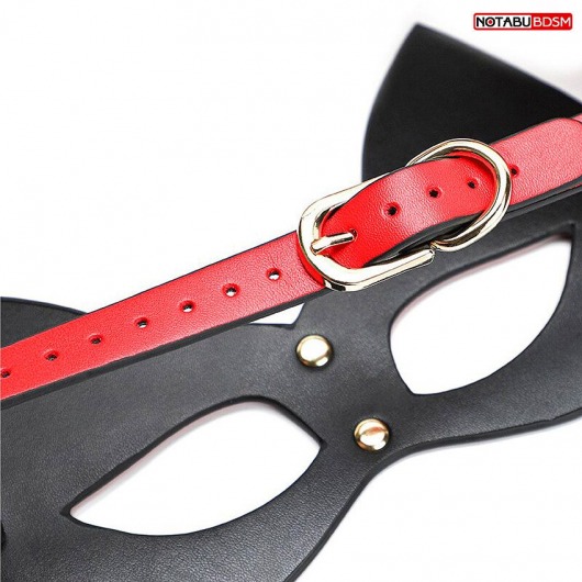 Красно-черная игровая маска с ушками - Notabu - купить с доставкой в Туле