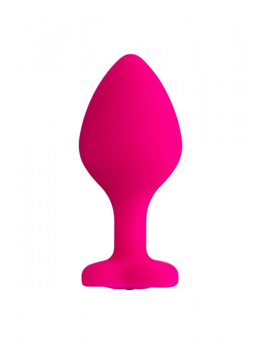 Розовая анальная втулка Diamond Heart с прозрачным кристаллом - 8 см. - ToyFa - купить с доставкой в Туле