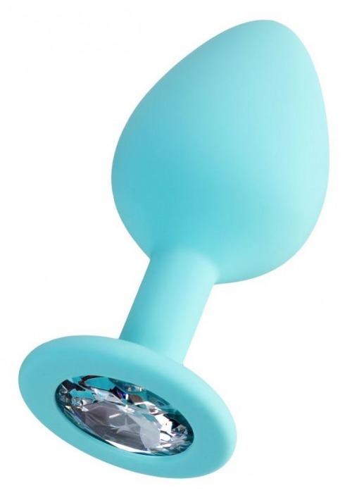 Мятная анальная втулка Brilliant с прозрачным кристаллом - 8 см. - ToyFa - купить с доставкой в Туле