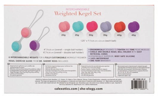 Набор вагинальных шариков Кегеля со сменным грузом She-ology - California Exotic Novelties