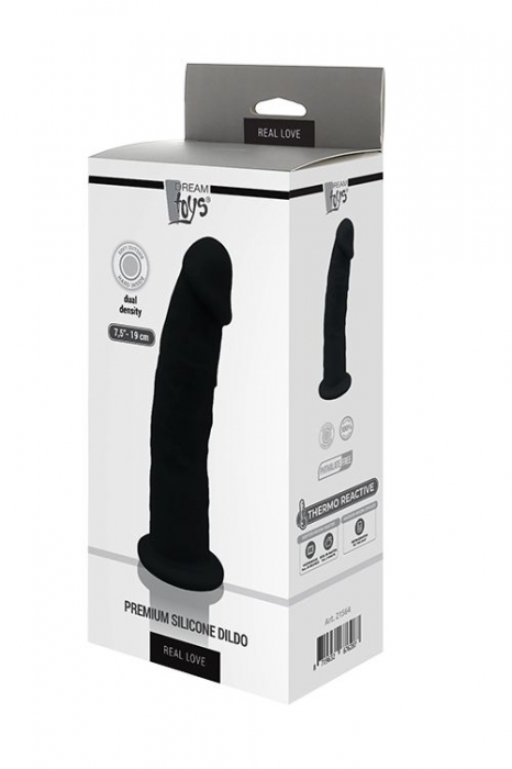 Черный реалистичный фаллоимитатор DILDO 7.5INCH BLACK - 19 см. - Dream Toys