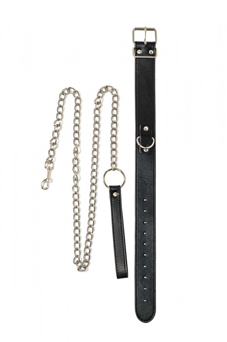 Черный ошейник с поводком Wild - Lola Games - купить с доставкой в Туле