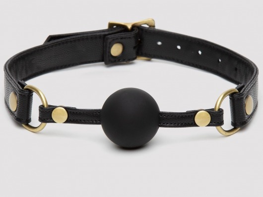 Черный кляп-шар Bound to You Faux Leather Ball Gag - Fifty Shades of Grey - купить с доставкой в Туле