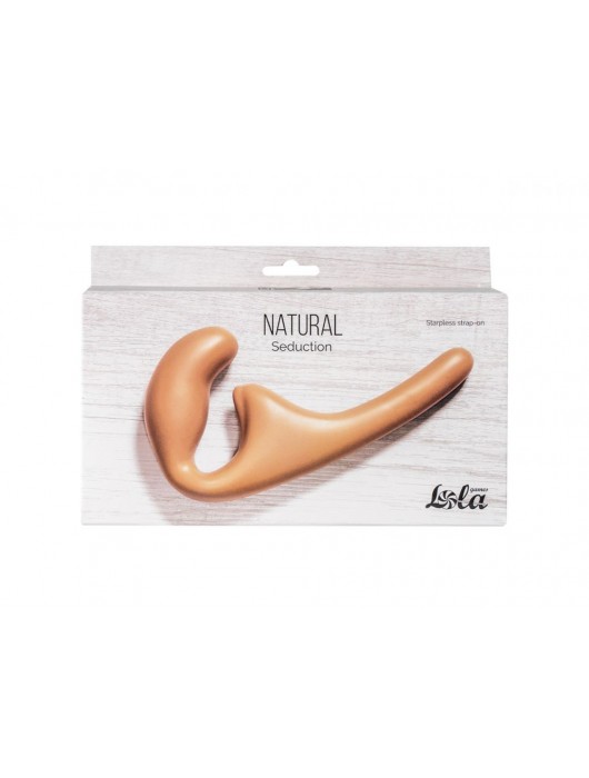 Бежевый безремневой страпон Seduction - 20,5 см. - Lola Games - купить с доставкой в Туле