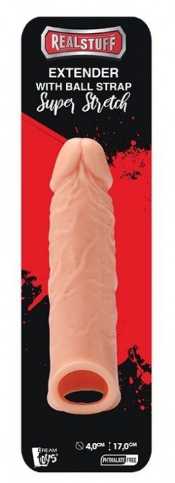 Телесная насадка EXTENDER WITH BALL STRAP 6.5 - 17 см. - Dream Toys - в Туле купить с доставкой