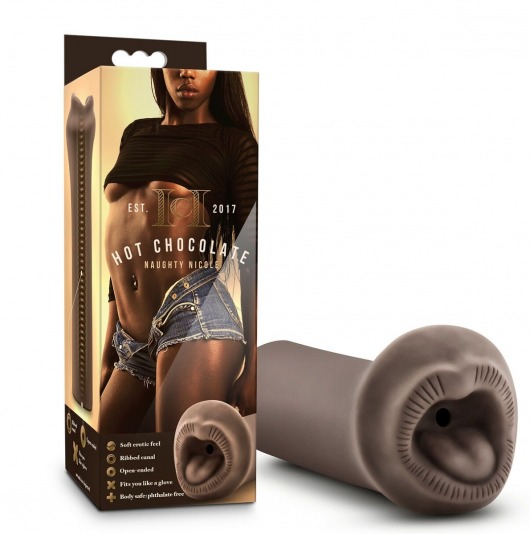 Коричневый мастурбатор-ротик Naughty Nicole - Blush Novelties - в Туле купить с доставкой