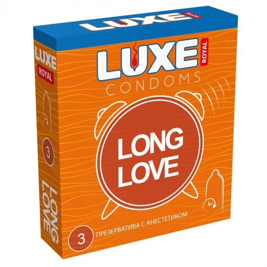 Презервативы с продлевающим эффектом LUXE Royal Long Love - 3 шт. - Luxe - купить с доставкой в Туле