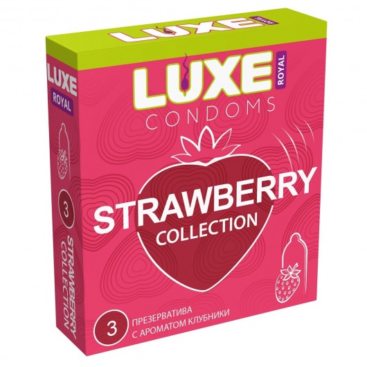 Презервативы с ароматом клубники LUXE Royal Strawberry Collection - 3 шт. - Luxe - купить с доставкой в Туле