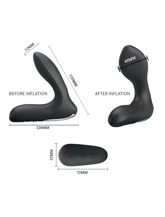 Массажер простаты Nasreddin с функцией расширения и пультом ДУ - 13,5 см. - Baile - в Туле купить с доставкой