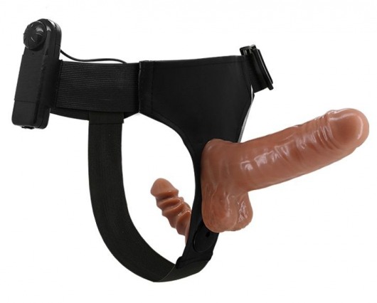 Страпон с вагинальной пробкой и вибрацией Ultra Passionate Harness - 16 см. - Baile - купить с доставкой в Туле