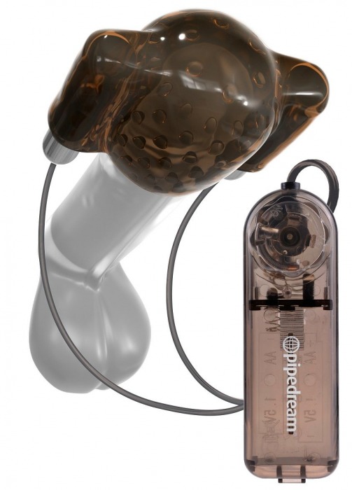 Дымчатый вибростимулятор головки пениса Dual Vibrating Head Teaser - Pipedream - в Туле купить с доставкой