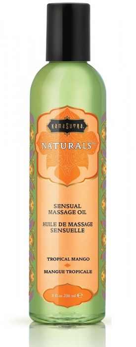 Массажное масло Naturals Tropical Mango с ароматом манго - 236 мл. - Kama Sutra - купить с доставкой в Туле