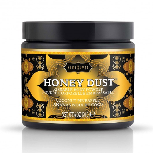 Пудра для тела Honey Dust Body Powder с ароматом кокоса и ананаса - 170 гр. - Kama Sutra - купить с доставкой в Туле