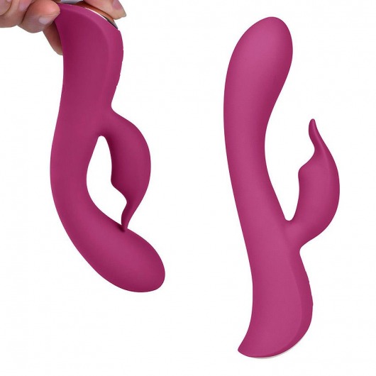 Бордовый вибромассажер-кролик 5  Silicone Bunny Love - 19,1 см. - Erokay