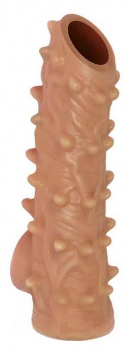Телесная насадка с шипами и открытой головкой Nude Sleeve S - 10 см. - KOKOS - в Туле купить с доставкой