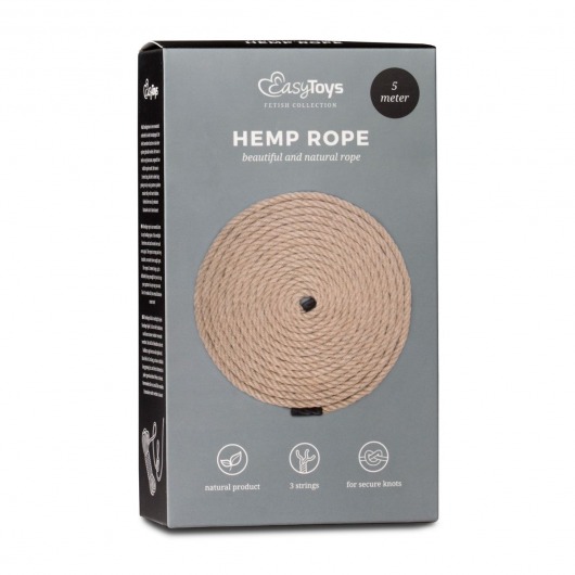 Пеньковая веревка для связывания Hemp Rope - 5 м. - Easy toys - купить с доставкой в Туле