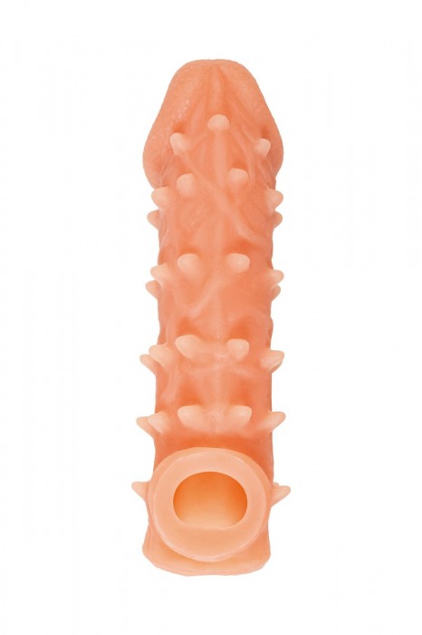 Телесная закрытая насадка с пупырышками Cock Sleeve Size M - 15,6 см. - KOKOS - в Туле купить с доставкой