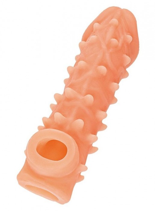 Телесная закрытая насадка с пупырышками Cock Sleeve Size L - 17,6 см. - KOKOS - в Туле купить с доставкой
