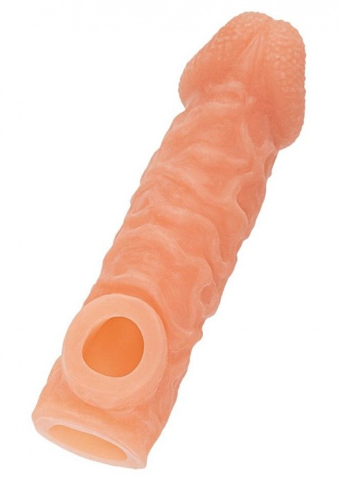 Телесная закрытая насадка с шершавой головкой Cock Sleeve Size M - 15,6 см. - KOKOS - в Туле купить с доставкой