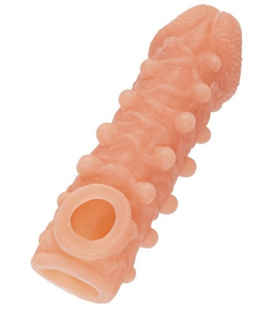 Телесная закрытая насадка с шариками Cock Sleeve Size M - 15,6 см. - KOKOS - в Туле купить с доставкой