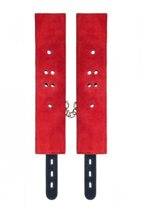 Красно-черные оковы на ноги из кожи - ToyFa - купить с доставкой в Туле