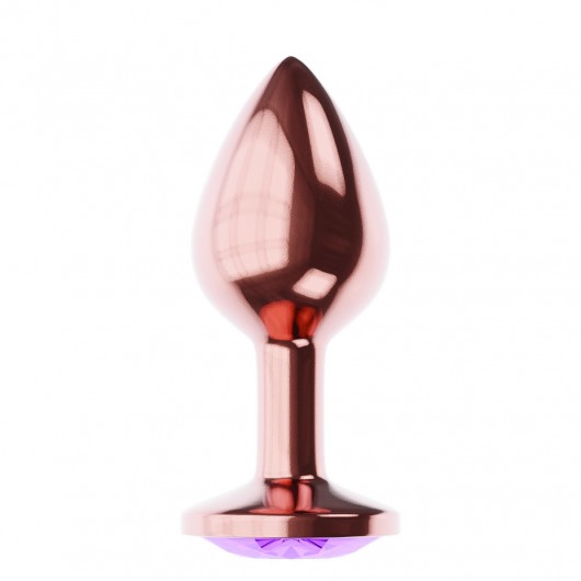Пробка цвета розового золота с фиолетовым кристаллом Diamond Amethyst Shine L - 8,3 см. - Lola Games - купить с доставкой в Туле