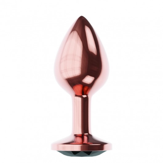 Пробка цвета розового золота с черным кристаллом Diamond Jet Shine L - 8,3 см. - Lola Games - купить с доставкой в Туле