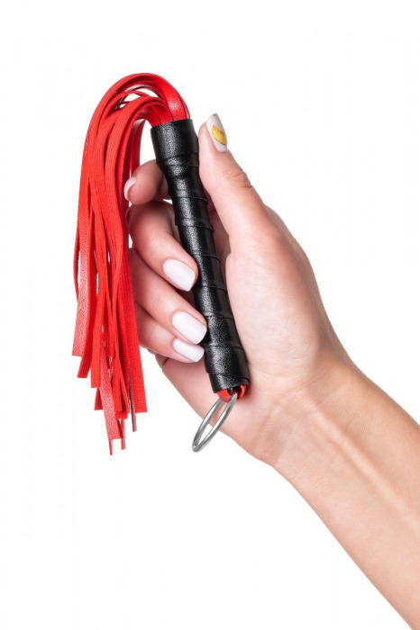 Красно-черный флоггер Anonymo - 28 см. - ToyFa - купить с доставкой в Туле