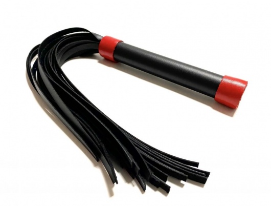 Черно-красная плеть из эко-кожи - 42 см. - БДСМ Арсенал - купить с доставкой в Туле