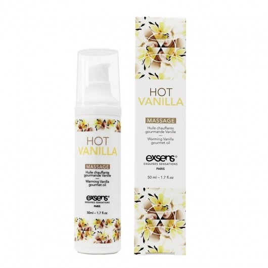 Разогревающее массажное масло с ароматом ванили Gourmet Hot Vanilla - 50 мл. - Exsens - купить с доставкой в Туле