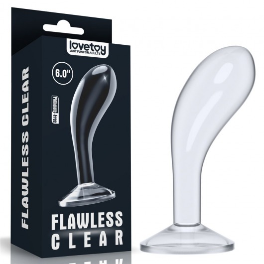 Прозрачный стимулятор простаты Flawless Clear Prostate Plug - 15 см. - Lovetoy - в Туле купить с доставкой