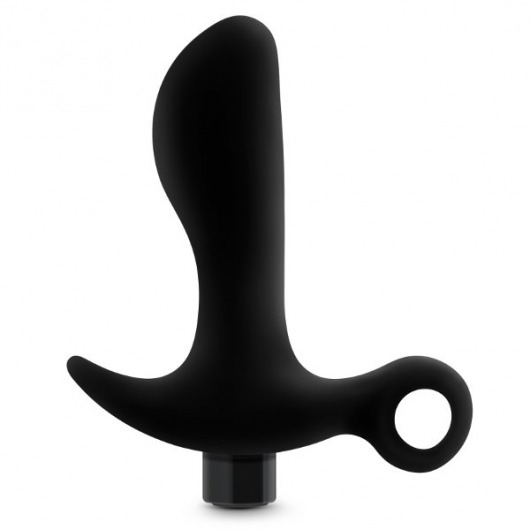 Черный анальный вибратор Silicone Vibrating Prostate Massager 01 - 10,8 см. - Blush Novelties - в Туле купить с доставкой