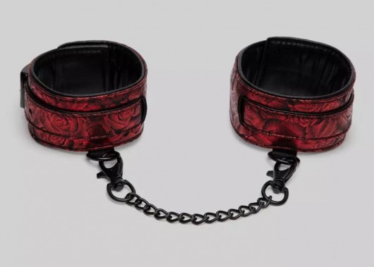Красно-черные оковы Reversible Faux Leather Ankle Cuffs - Fifty Shades of Grey - купить с доставкой в Туле