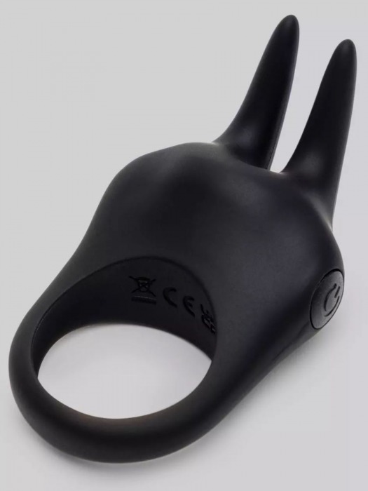 Черное эрекционное виброкольцо Sensation Rechargeable Vibrating Rabbit Love Ring - Fifty Shades of Grey - в Туле купить с доставкой